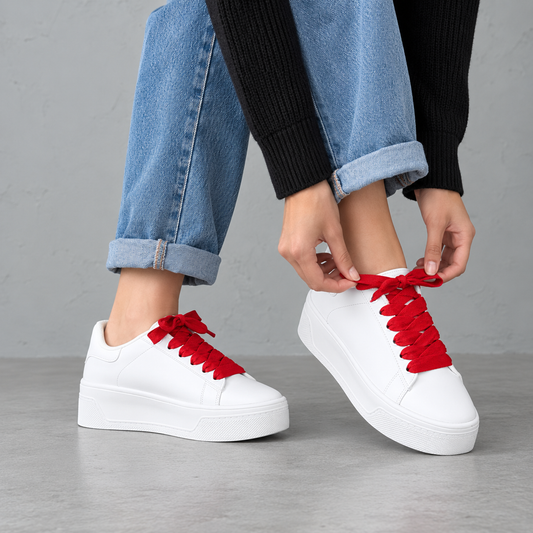 CALIFORNIA SNEAKER Blanco con Rojo Flama