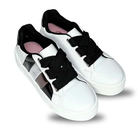 VALERIA Blanco con Negro (Suela Nueva Ultraligera)