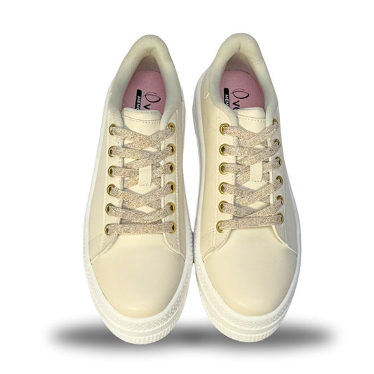 MARTINA HIGH Latte/ Suela Blanca