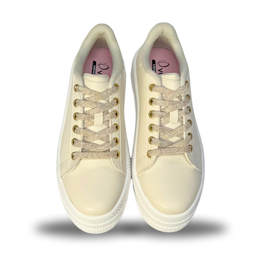 MARTINA HIGH Latte/ Suela Blanca