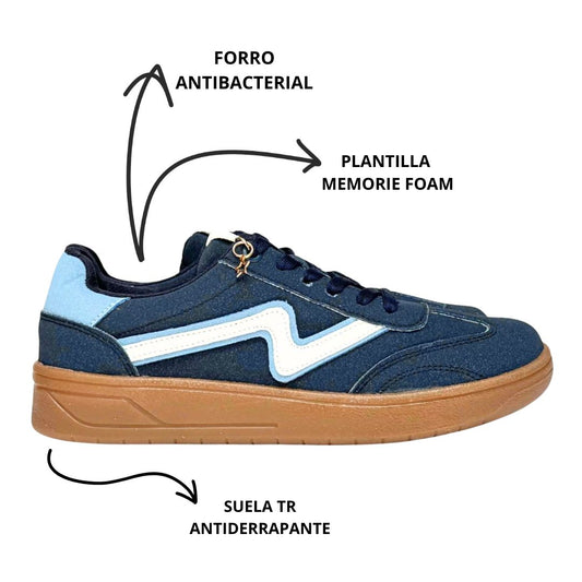 MALAGA Marino Celeste con Blanco