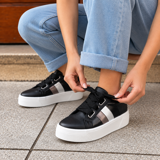 VALERIA Negro Inox (Suela nueva ultraligera)