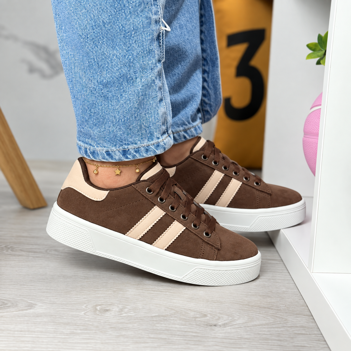 ALAZKA STRIPES Expresso con Rosa Rich
