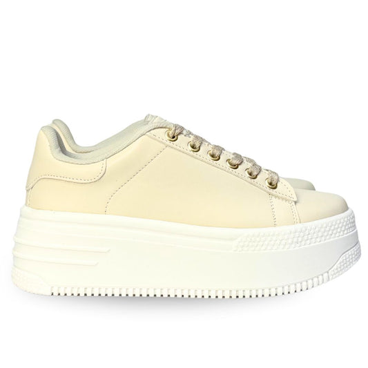 MARTINA HIGH Latte/ Suela Blanca
