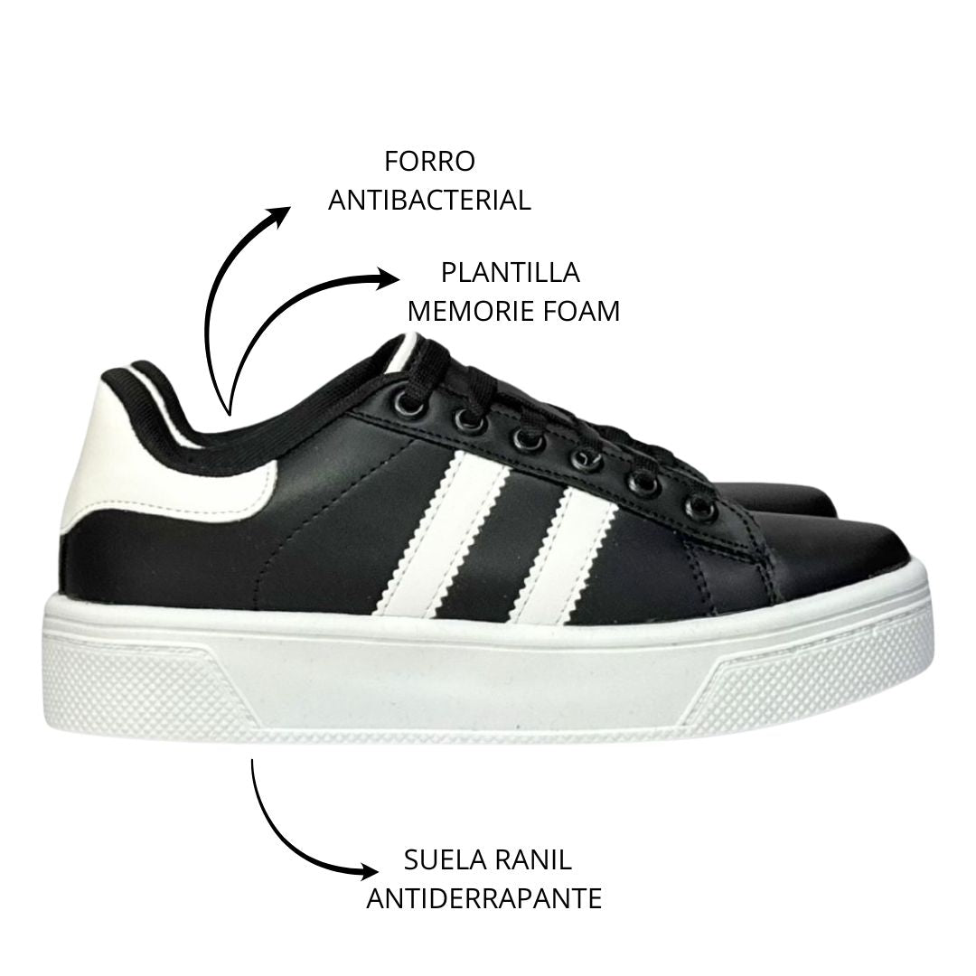 ALAZKA STRIPES Negro con Blanco