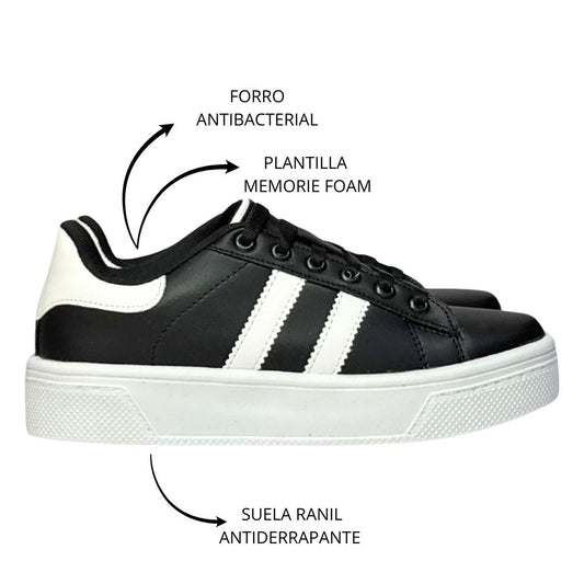 ALAZKA STRIPES Negro con Blanco