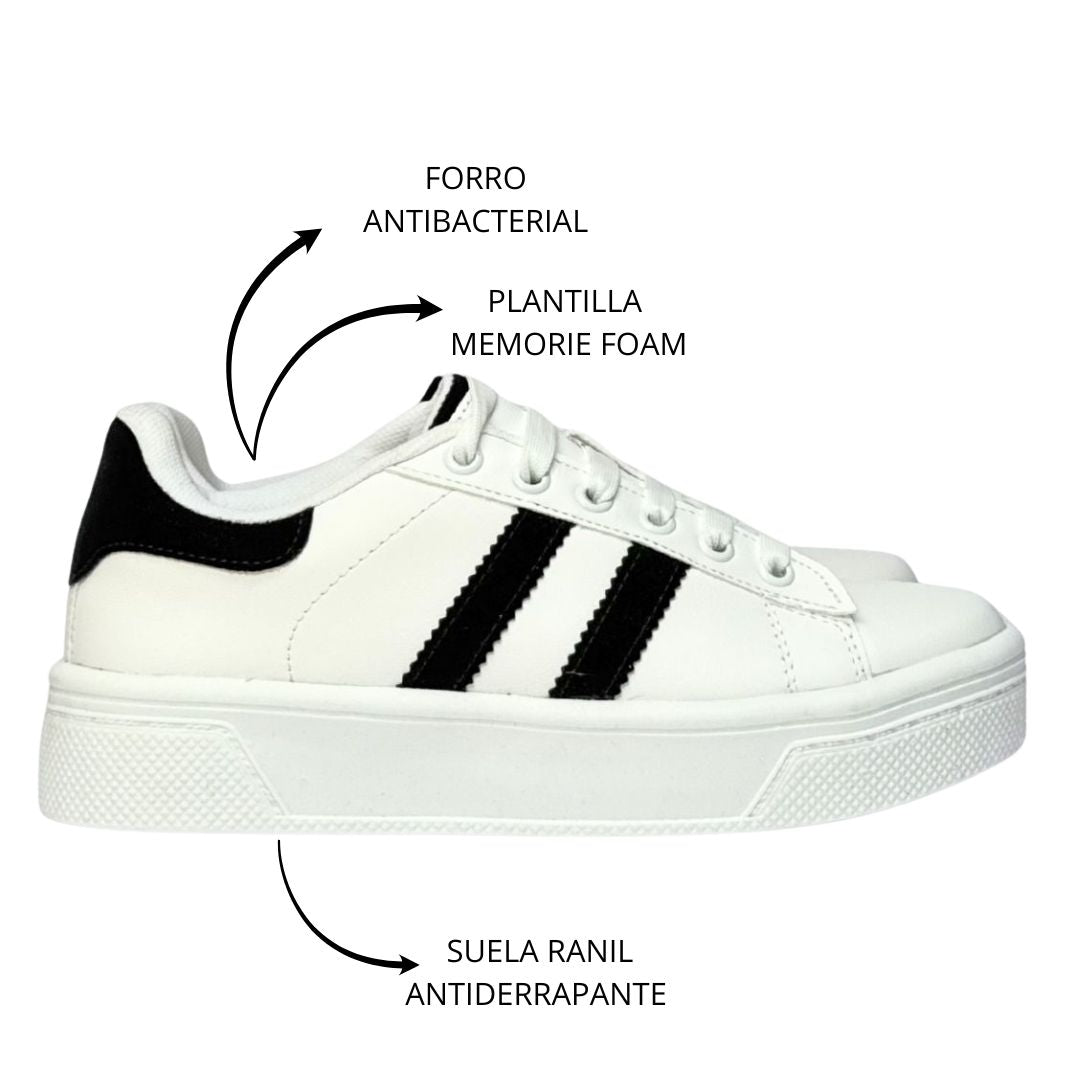 ALAZKA STRIPES Blanco con Negro