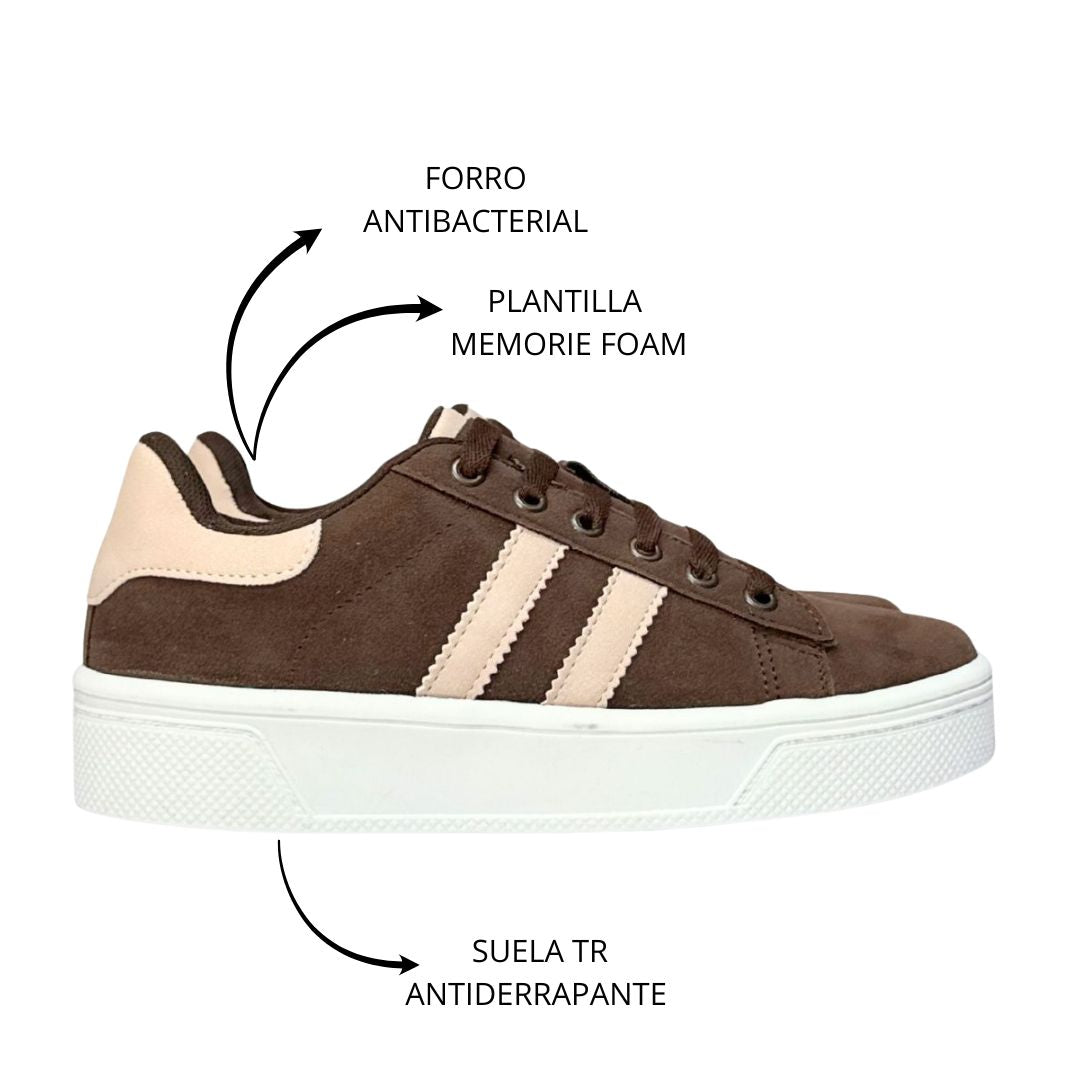 ALAZKA STRIPES Expresso con Rosa Rich