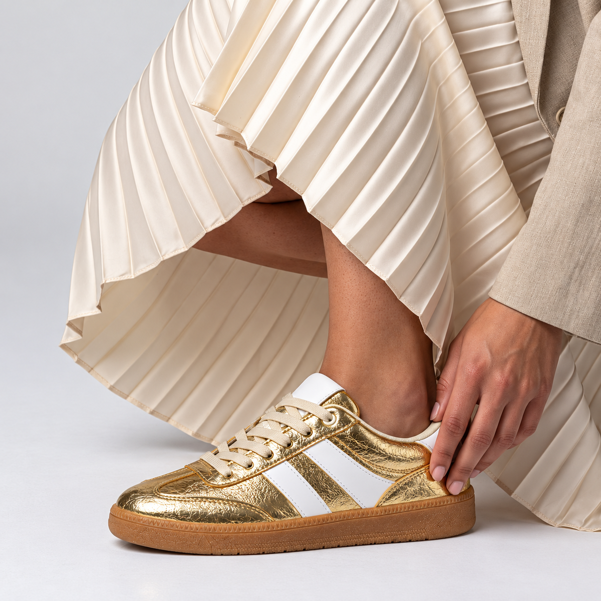 KANSAS Oro con Blanco suela samba