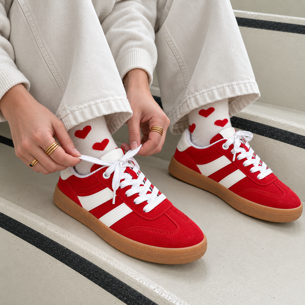 KANSAS Rojo con Blanco suela samba